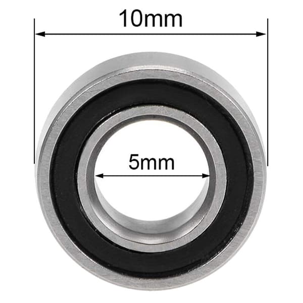 20 stk. MR105- 5X10X4Mm dobbeltskærmede stålkuglelejer miniaturekuglelejer, sort