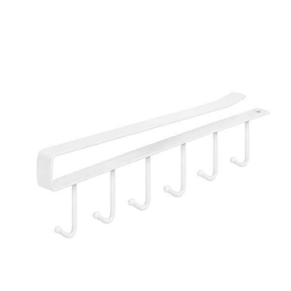 Pack of Sturdy Storage Shelf Hooks for Home Kitchen Bathroom Hook Holder with 6 Hooks, White