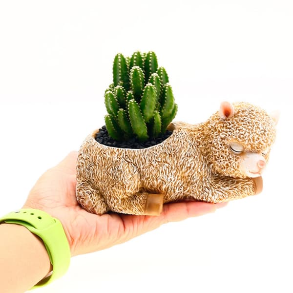 Betonform DIY Håndlavede alpaca blomsterpotter Gips Epoxyharpiks