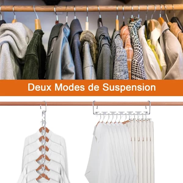 NA/Magic Hangers Space Saving Sturdy Metal Hanger Wardrobe Storage Space Saving Hangers 8-pack Cascade Hangers