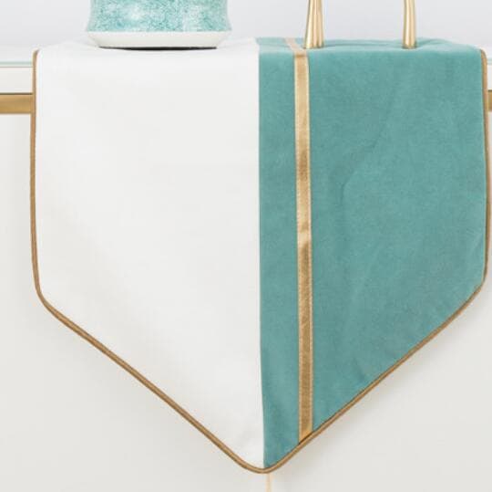 Simple and Modern Fabric Tablecloth Dining Table Coffee Table Table Flag (32*240cm, Sky Blue)