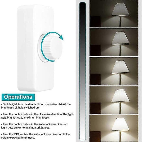3-100W LED Trailing Edge Dimmer (Rotary Dimmer), used for Dimmable LED, Incandescent, Halogen Lamp, 220-240V, CE Plug, White