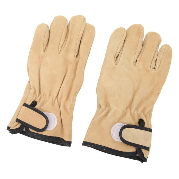 Cowhide Work Gloves Inner Polyester Outer Leather Breathable Heat Resistant Gloves for Grilling Cooking Baking