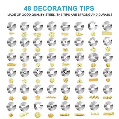 Cake Decorating Mold, Baking Tool Kit, 62-Piece Piping Bag, DIY Cake Decorating Kit (62p)