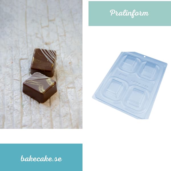 Pralineform Firkant Chokoladeform - BWB 1074 - Special 3-delt form