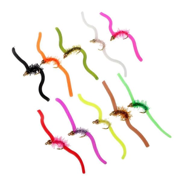 5 stk San Juan Squirmy Wormy Ørred Orm Flue Sortiment Fluefiskeri Pakke 1 7cm Pack 1 7cm