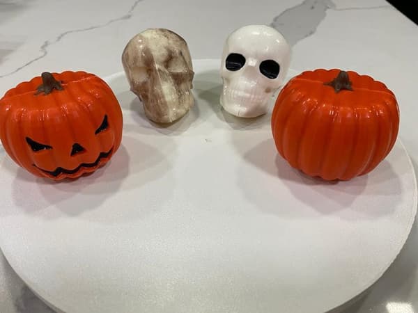 3-delt genanvendelig græskarpralineform | Græskar chokoladeform | Halloween Græskar Transparent transparent