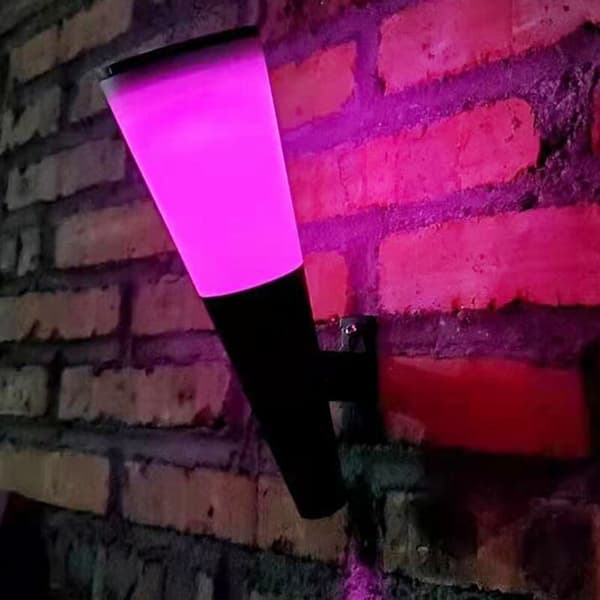 Fargerik LED-solcellelampe for hagevegg, utendørs korridor, vanntett solcellelampe for natten