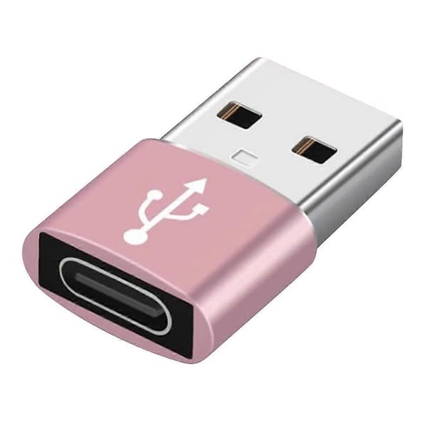 Type C Hunn til USB 3.0 Hann Konverter Datatransmisjon Mini Ladeadapter - Rosa