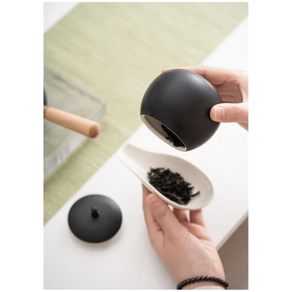 Decorative Ceramic Tea Caddy with Lid for Small Candy Bags