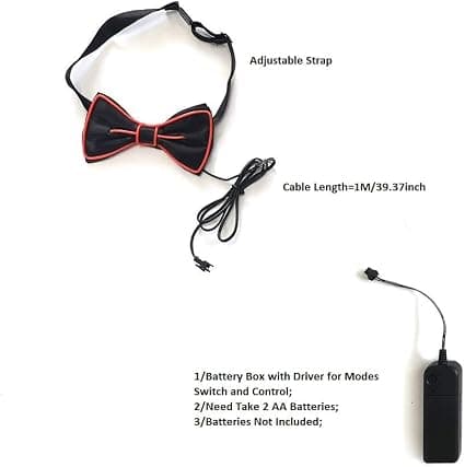 Ocean (Blå) LED-belyst Sløyfe med Neonlys, Unisex, Tre Blinkemoduser
