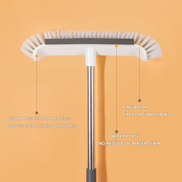 Bent Floor Brush with Long Handle Multipurpose Scrub Brush for Floor Gaps 1 1