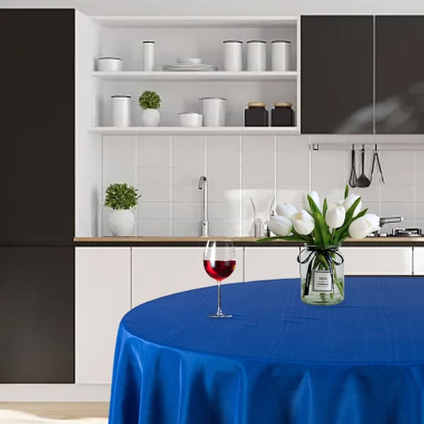 1 pc Solid Color Round Tablecloth - Plain Weave - Royal Blue - Round 152 cm (60 inch)