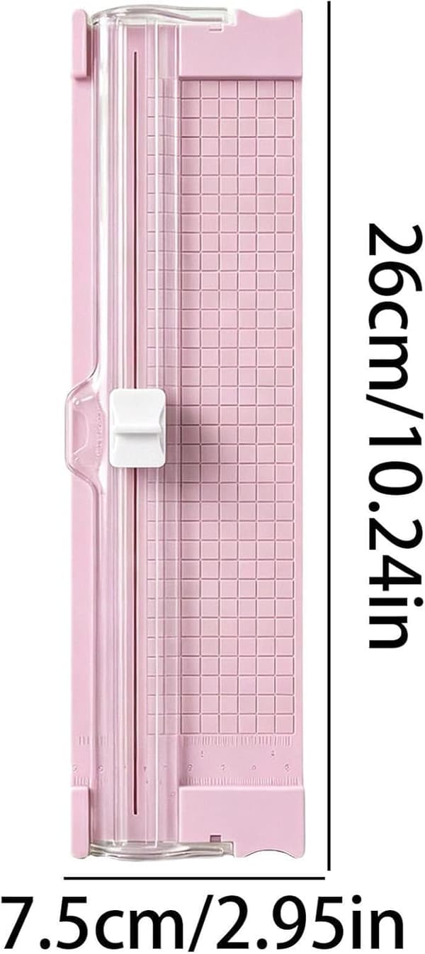 Papirkutter A4 bærbar presisjonshåndverkskutter Journaling-skyver rosa - Rosa