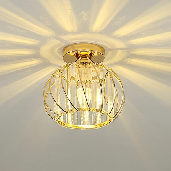 Modern Crystal Ceiling Light, E27 LED Ceiling Lamp, Mini Crystal Ceiling Lamp for Kitchen Camping Room Entrance Hall Bedroom (A) [Energy Class A+++]