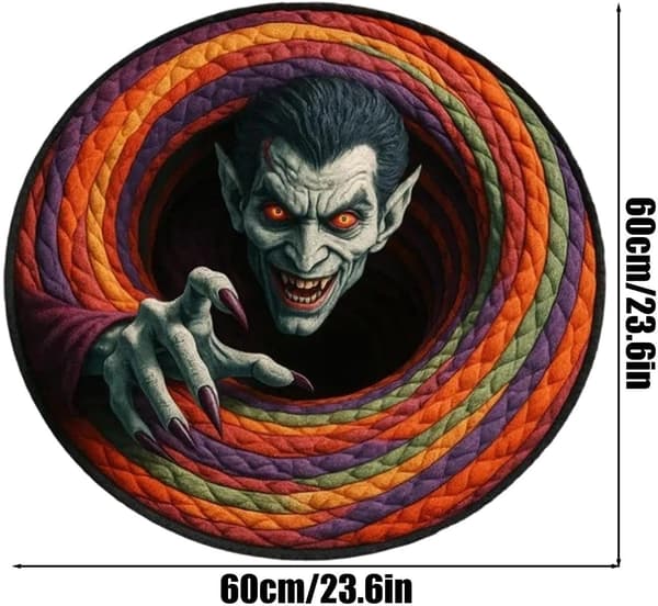 Tæppe med optisk illusion, 60 cm, blødt, skridsikkert, til Halloween vampyr - Vampir