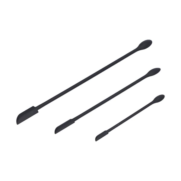 3 Pcs Spatula Food Grade Silicone Double Head Fruit Jam Cream Makeup Spatula for Kitchen Black