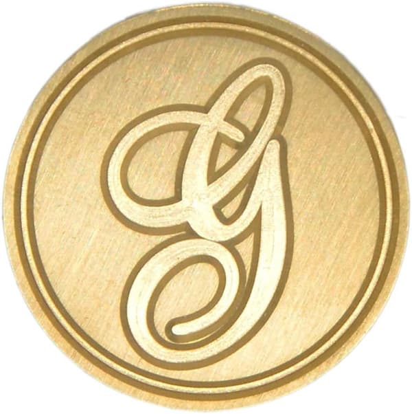 Voksseglstempel bokstav A-Z, alfabet initialseglstempel for jule- og takkekort, bryllupsinvitasjon W-S-2 (bokstav G) -