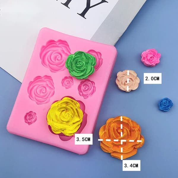 6 stk Silikoneforme til Kager 3D Blomster Dekoration Blomster