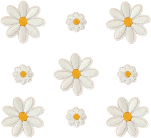25 stykker Daisy Blomsterlapper Blomsterapplikation Stryge-på lapper Deko