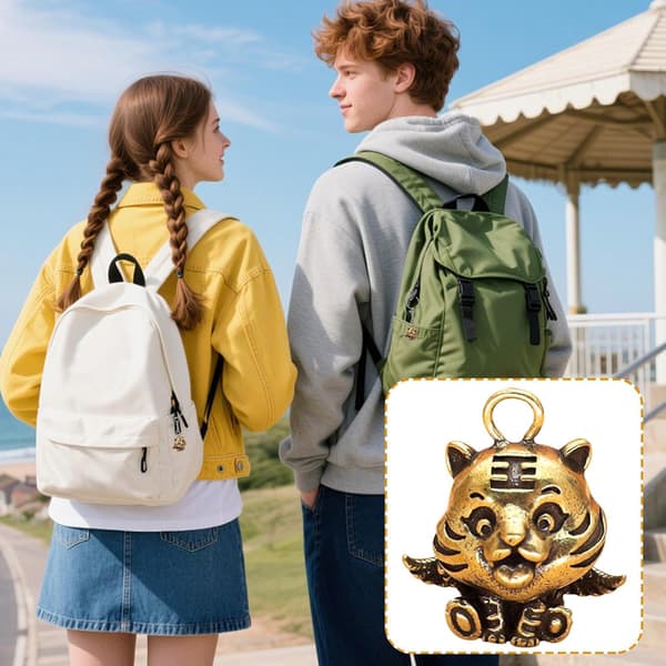 Vintage nyckelring söt tiger smycken -