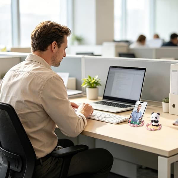 Panda telefonholder harpiks dyrepynt til hjemmet -