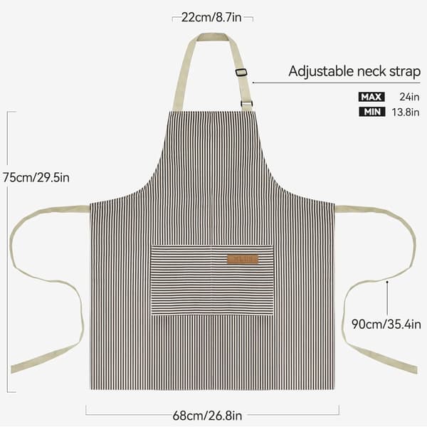 2-pack Kitchen Aprons, Adjustable Bib Apron Soft Chef Apron with 2 Pockets for Men Women