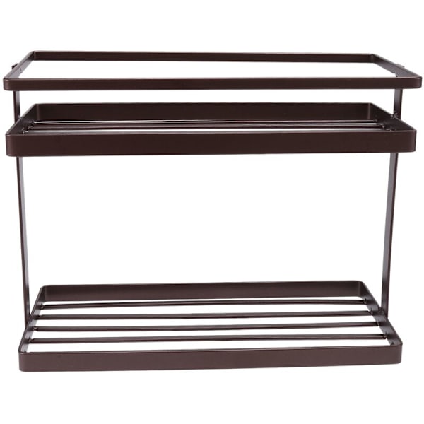 Kitchen Bathroom Wall Mounted 2 Tier Storage Organizer Storage Shelf Art Wall Shelf Multi-layer Spice Rack