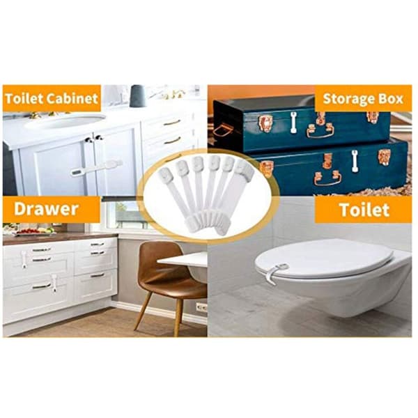 Safety Strap for Refrigerator, Cabinets, Drawers, Dishwasher and More, Toilet - Adjustable Strap, No Drilling Required