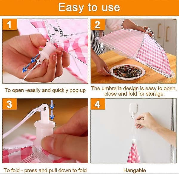 4-pack Mattskydd 30 cm Pop-up Mesh Mattskydd Tält Återanvändbara och Hopfällbara Paraplyskydd Skärmar Nät Utomhus Picknick Mattskydd Mat Flugnät_yux