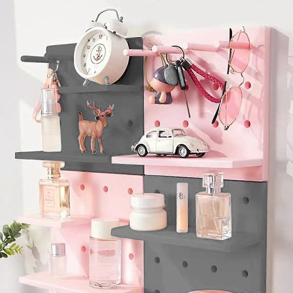 Pegboard Wall Organizer Shelves Punch-Free Multifunctional Storage Shelf