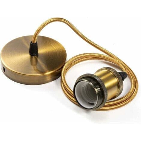 Retromoderne metallpendellampe – 90 cm justerbar kabel – E27-sokkel – Kobber og keramikk for ulike rom
