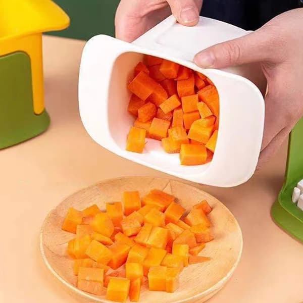 Kitchen Vegetable Chopper, Hand Chopper, Onion Mushroom Chopper, Potato Radish Chopper, Fruit Splitter, Kitchen Utensil (Yellow)