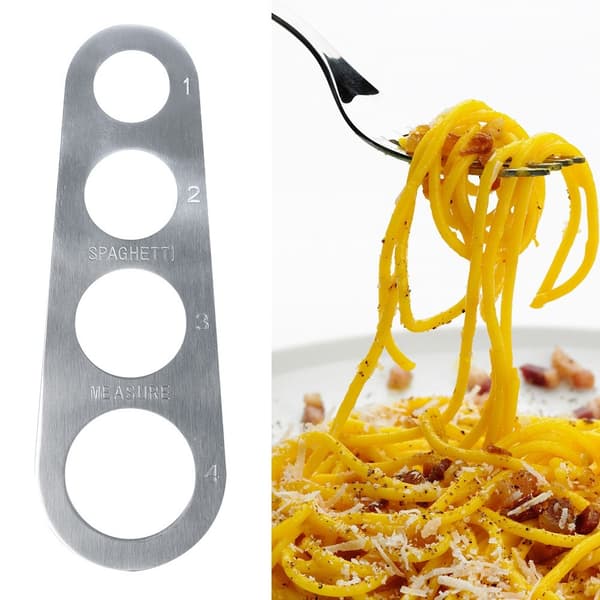 Stainless Steel Spaghetti Measurer, 4 Portion Sizes, Pasta Cooking Ruler Tool