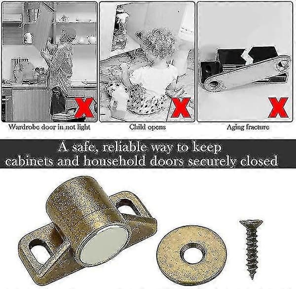Betterlifefg-4st Garderobsdörrmagnet Magnetiskt Dörrlås Garderobsdörrstängare