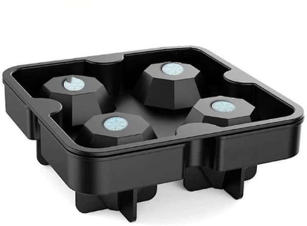 Diamantformet silikoneisbakke, 5 cm, 4-pak