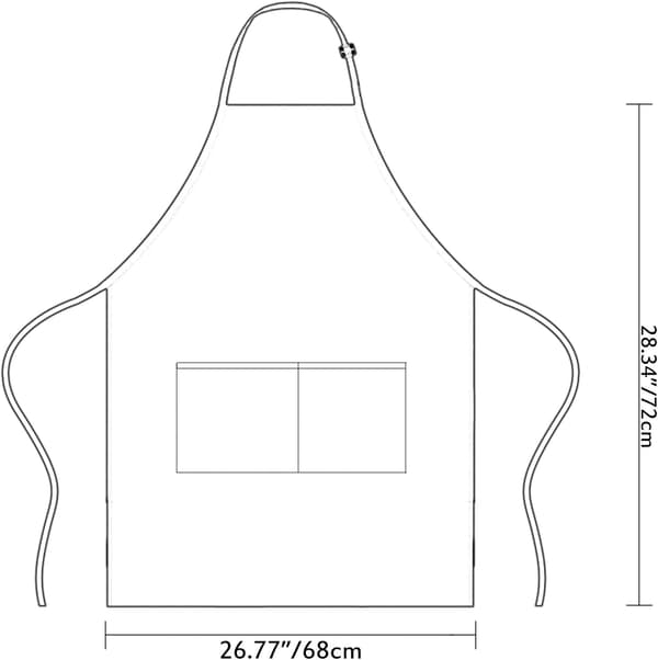 2 stk kjøkkenforkle, 72cmx68cm justerbart husholdningsforkle, Wat