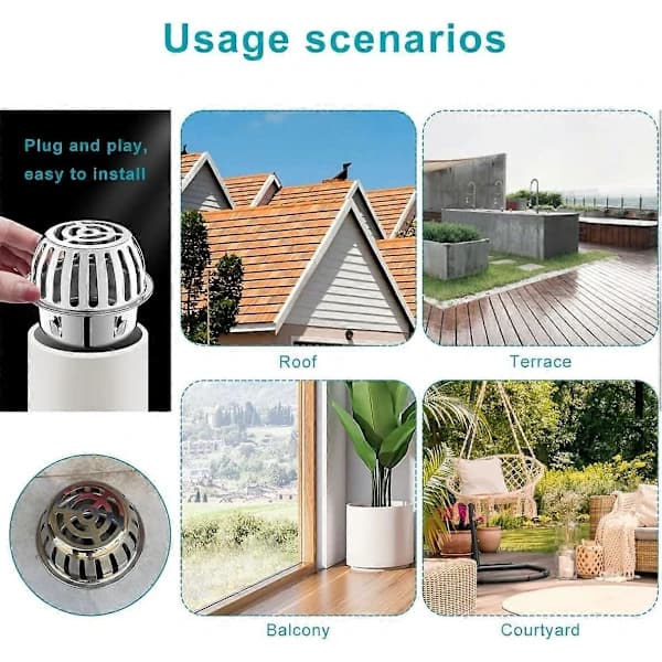 Afløbsrist Udendørs Rund Atrium Gulvafløbsrist 2 Tommer 3 Tommer 4 Tommer Passer til Afløb og Afløbsrørfittings (FMY)