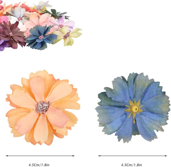 Flerfarvede Daisy Blomsterhoveder Håndlavede Daisy Blomsterhoveder Simulation