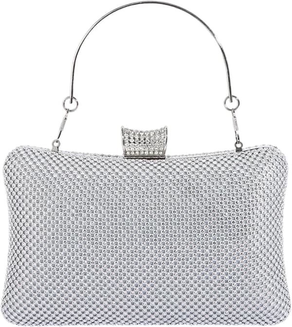 Håndveske i rhinestone sølv - Silber