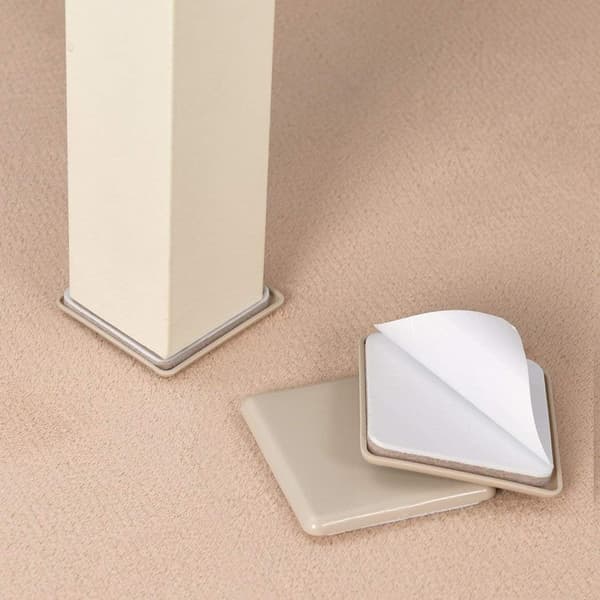 (Beige) 16 stk selvklebende 50*50 mm firkantede gulvbeskyttere møbelputer