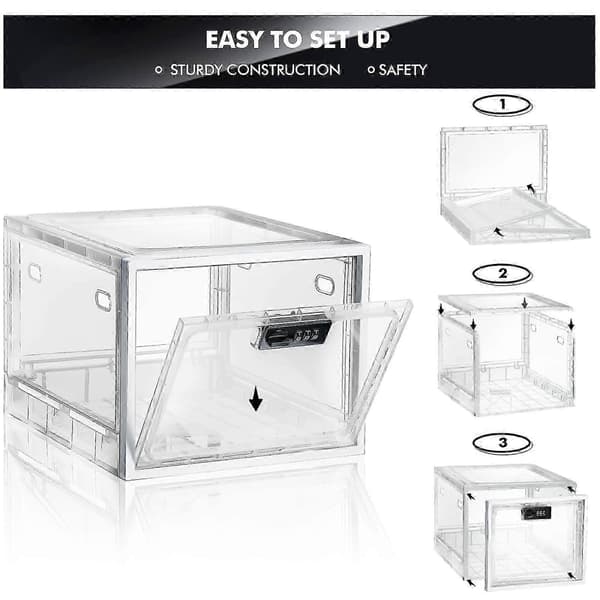 Lockable Box, Lockable Storage Box with Lock, Medicine Box for Refrigerator Classification, Lock Box for Medicine, Food and Home Security Transparent Transpart