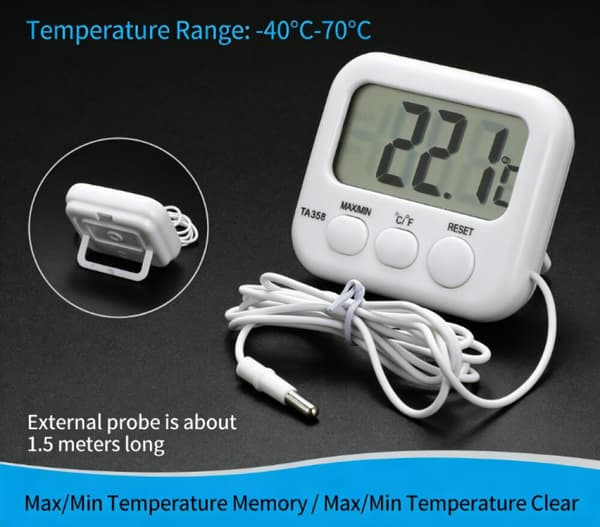 1 stk. digitalt LCD-termometer udendørs indendørs hygrometer luftfugtighed Cl