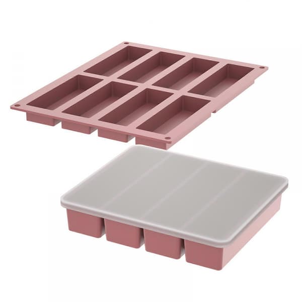 (Lotusrod Pink) Silikone Isterningebakke Multifunktionelle Silikoneforme Rektangulær Form Isterningemaskine Isterningebakke Isterningeforme Lo