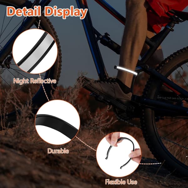 2 reflekterende cykelbuksclips og 2 reflekterende elastiske armbånd reflekterende lapper