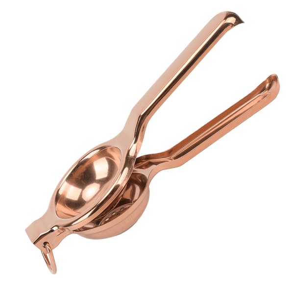 Stainless Steel Lemon Squeezer Ergonomic Ultra-Long Handle Handheld Juicer with Lifting Ring for Kitchen Rose Gold