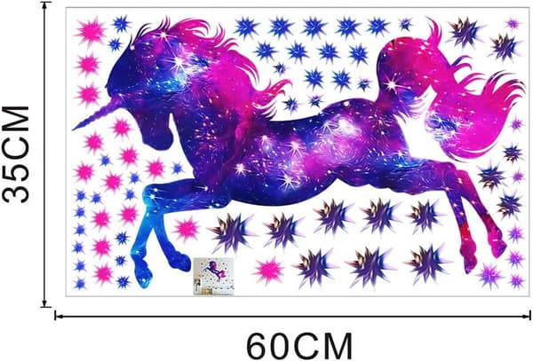 Starry Sky Unicorn Wall Decal for Children's Room Vinyl Wall Decal