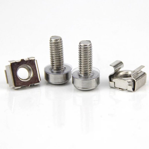 100 Pcs Nickel Plated Screws Female Nut M6X16 mm Computer Patch Panel Network Accessories Server PDU
