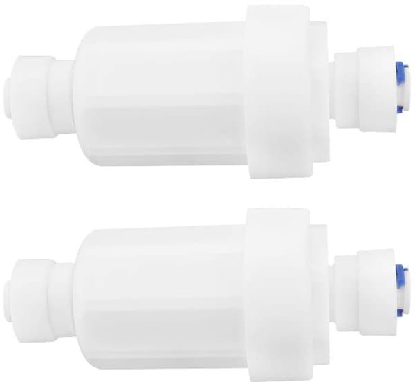 2 Pieces 2-Point Quick Connect Microfilter - Stainless Steel Mesh for Water Purifier - for Filtering Kitchen and Household Dirt