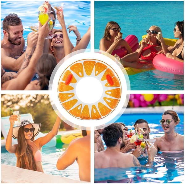 Oppustelige ringe til poolvandlegetøj i form af en orange af PVC 84cm / 33 - 84cm / 33